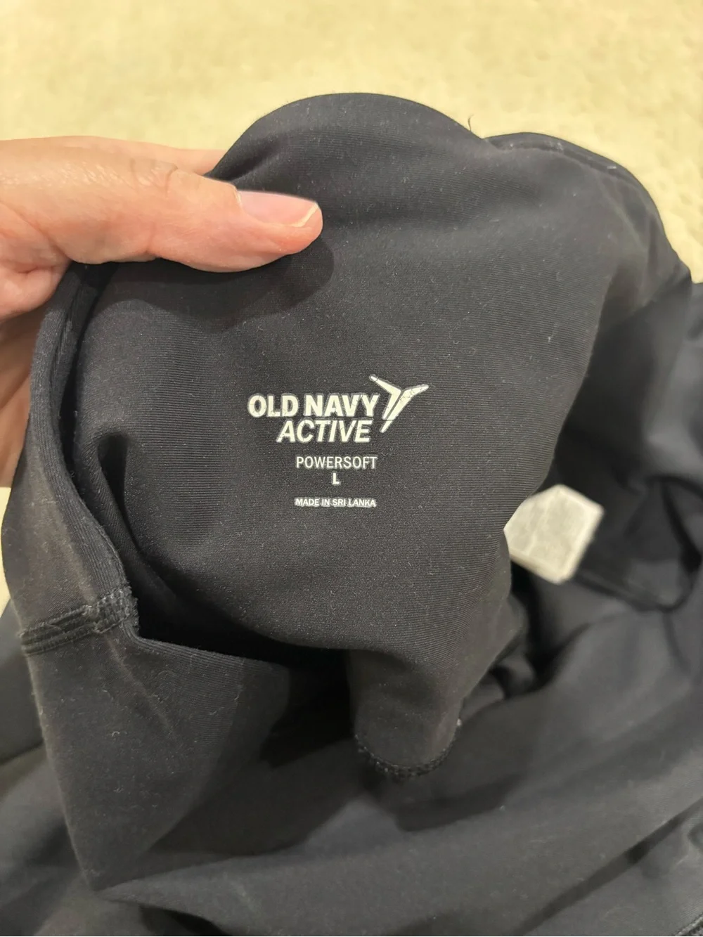 Old Navy Black High-Waist Powersoft Leggings Athleisure Activewear Size Large
